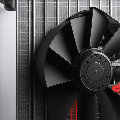 Technical illustration showing how a fan shroud directs airflow through a vehicle radiator for cooling at idle.