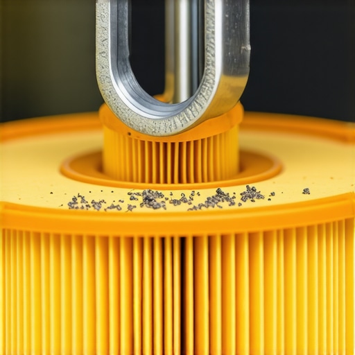 Forensic Inspection of an Engine Oil Filter Mechanic cutting open an oil filter to check for engine wear and metal debris.