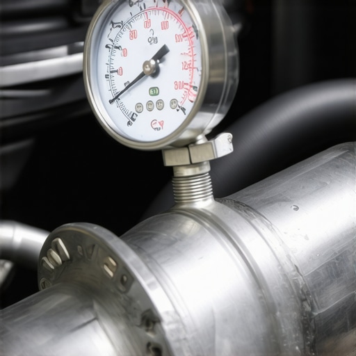 Fuel Pressure Monitoring with Analog Gauge Close-up of a tire pressure gauge measuring PSI on a car engine fuel rail