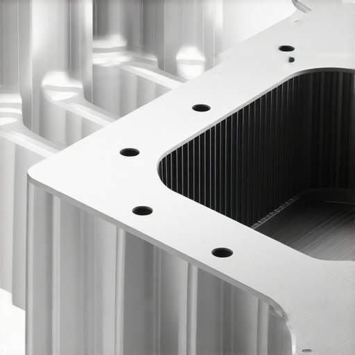 Close up of an aftermarket aluminum transmission pan with cooling fins and internal baffles to prevent fluid sloshing.