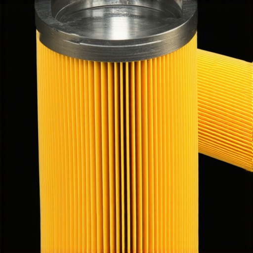 High-Performance Oil Filter Internal Architecture Close-up cutaway of a premium oil filter showing synthetic media and reinforced steel center tube.