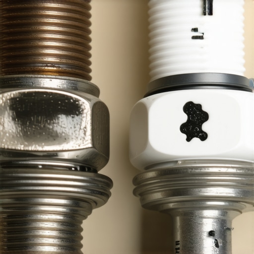 Identifying Spark Plug Corona Stains vs Flashover Close-up of a spark plug showing the difference between a harmless corona stain and harmful electrical flashover tracks.