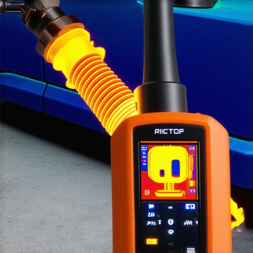 Infrared Thermal Analysis of Vehicle Suspension Components A thermal camera showing heat generated by a functioning shock absorber during a diagnostic test.