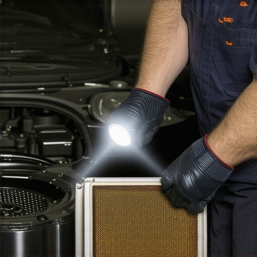 Inspecting a Clogged Power Steering Reservoir Mechanic checking power steering fluid for contamination and filter clogs