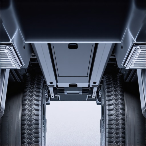 A detailed technical view of a car's underside showing aerodynamic shields and splash guards.