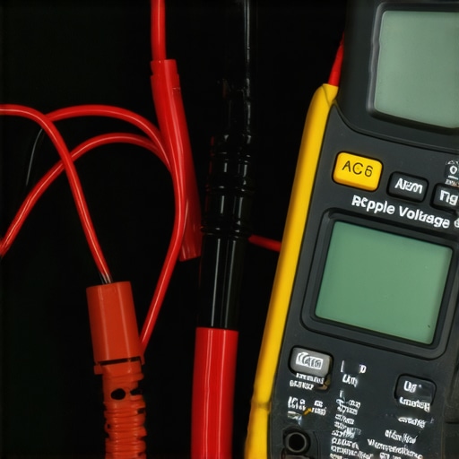 Measuring Alternator AC Ripple Professional mechanic using a multimeter to detect electrical noise in a vehicle's charging system.