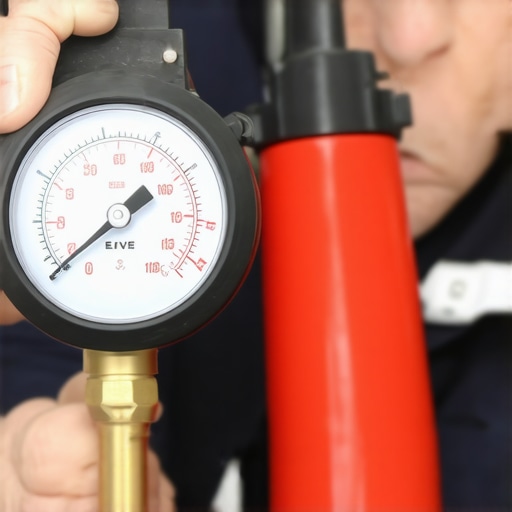 Mechanic testing a purge valve with a vacuum pump Close up of a vacuum pump being used to diagnose an EVAP purge valve failure on a car engine.