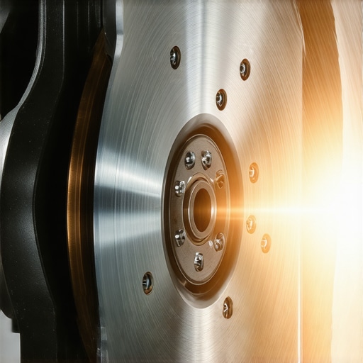Close up of a vehicle wheel speed sensor and brake rotor showing thermal stress.