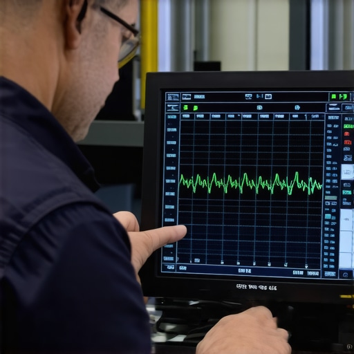Oscilloscope Ignition Waveform Analysis Technician using a digital oscilloscope to diagnose ignition system health by analyzing spark burn time waveforms.