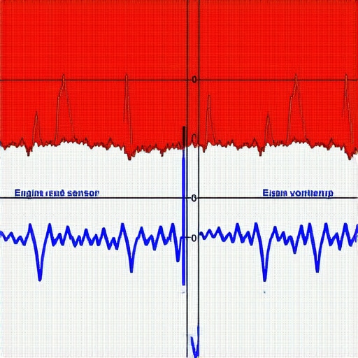 Oscilloscope Waveform Analysis for O2 Sensors Close up of an automotive oscilloscope showing sensor waveforms