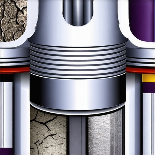 Detailed technical diagram of a damaged engine piston ring land due to LSPI.