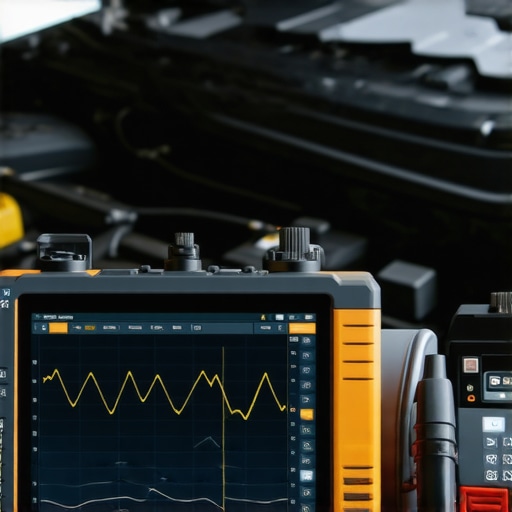 Precision Oscilloscope Diagnostics for Luxury Vehicles A diagnostic tablet showing real-time electrical waveforms to pinpoint sensor failures in a modern vehicle.