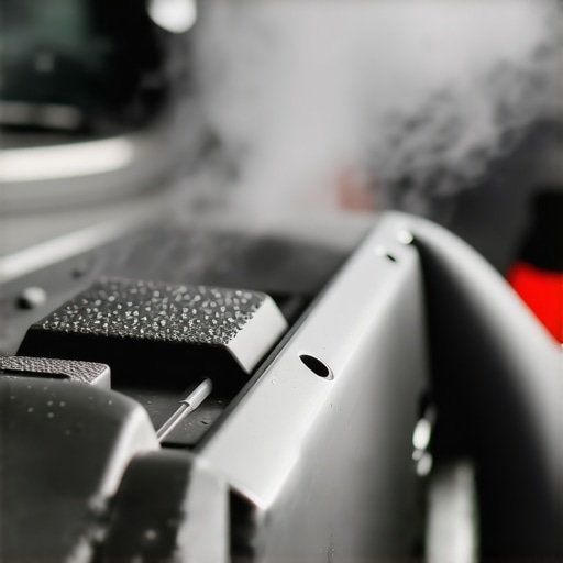 Precision Steam Cleaning for Engine Sensors A technician using a steam cleaner to remove oil sludge from a car engine sensor for better thermal management.