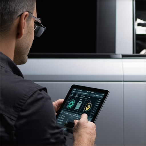 Mechanic checking transmission shift adapts with diagnostic scanner