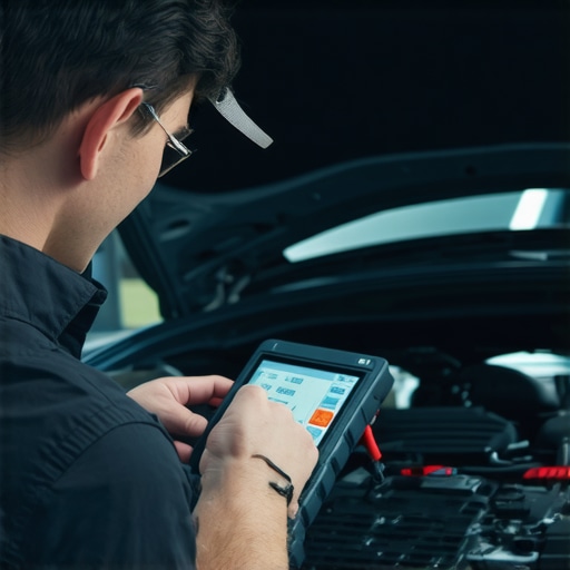 Resetting the Battery Management System with a Scan Tool Professional diagnostic scan tool performing a battery management system reset on a modern vehicle to resolve voltage drops.