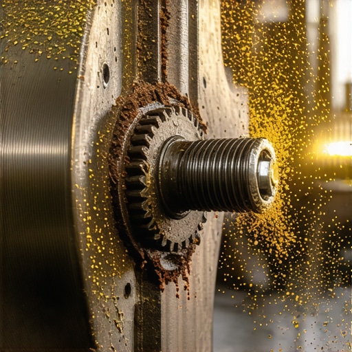 Starter Bendix Gear and Flywheel Alignment Close-up of starter motor Bendix gear and engine flywheel engagement showing wear patterns
