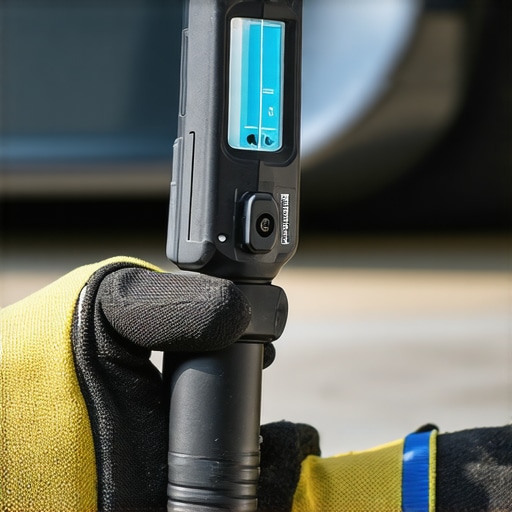 Technician using a refractometer for coolant diagnostics Coolant concentration measurement with professional refractometer