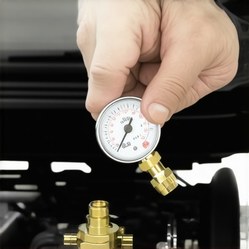 Testing Fuel Rail Pressure with a Mechanical Gauge Mechanic testing fuel rail pressure on a modern car engine to diagnose cold start issues.