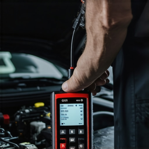 Testing a Mass Air Flow Sensor for Idle Stability Mechanic diagnosing a car engine stalling issue using an electronic sensor tester