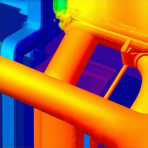 Thermal Imaging of Exhaust System Overheating Thermal camera view showing extreme heat in an exhaust manifold and catalytic converter due to fuel trim issues.