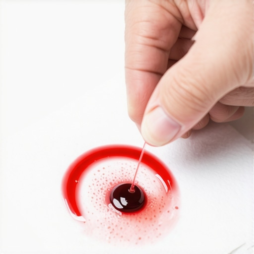 Transmission Fluid Blotter Test Analysis Technician checking transmission fluid health with a paper towel blotter test