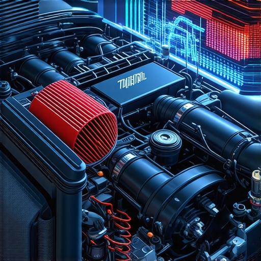 Close-up of a turbocharged engine intake system illustrating airflow sensor placement.