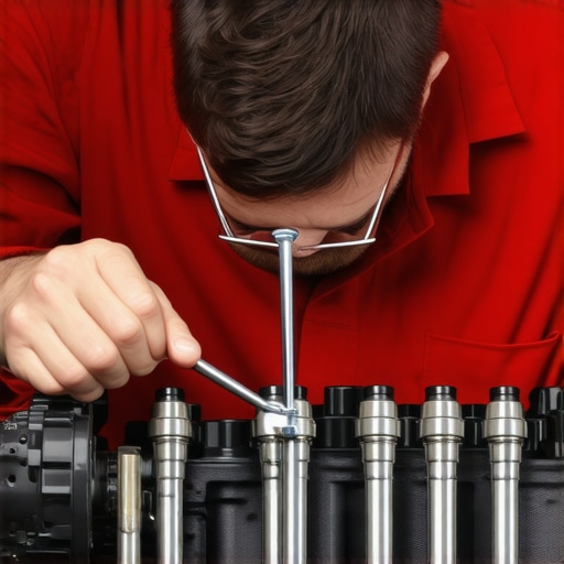 Using a Screwdriver to Diagnose Fuel Injector Health Close-up of a mechanic testing a fuel injector with a screwdriver for idle issues