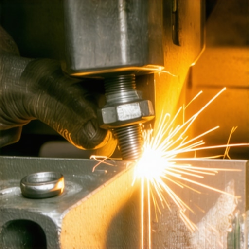 Welding nut to broken stud extraction method Professional welder extracting a broken bolt from an engine block