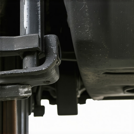 Worn Exhaust Hanger Causing Chassis Noise A detailed view of a cracked rubber exhaust hanger that can cause clunking sounds.