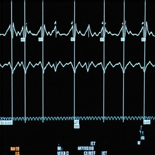 Dual-channel oscilloscope cam-crank sync waveform analysis Oscilloscope screen displaying synchronized camshaft and crankshaft sensor signals during engine diagnostics.